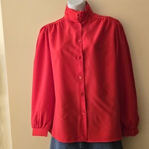 Vintage Lady Manhattan® Red Blouse – Size 12, 100% Polyester